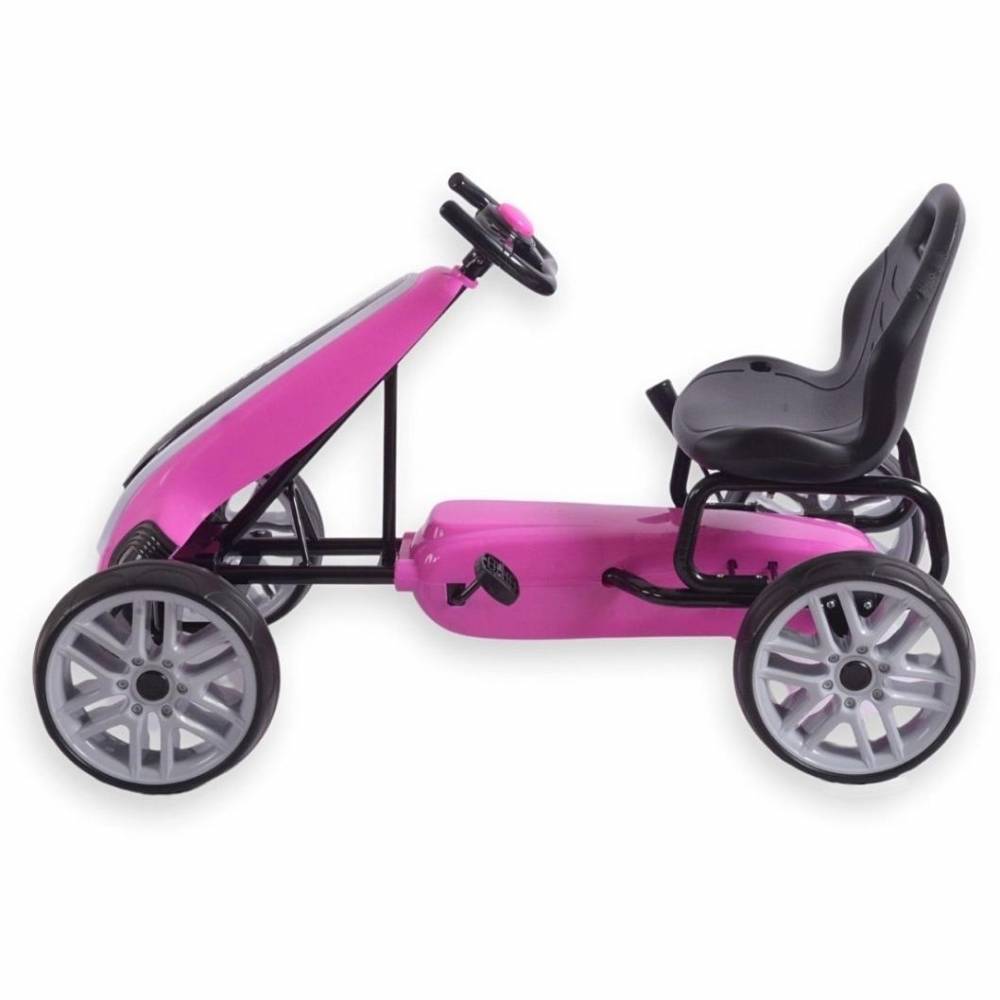 Kart à Pédales Enfant 2-5 Ans - Roues EVA Silencieuses 22cm, Avance/recule - Supporte 30kg, Dimensions 85.5x49x57cm - Vert